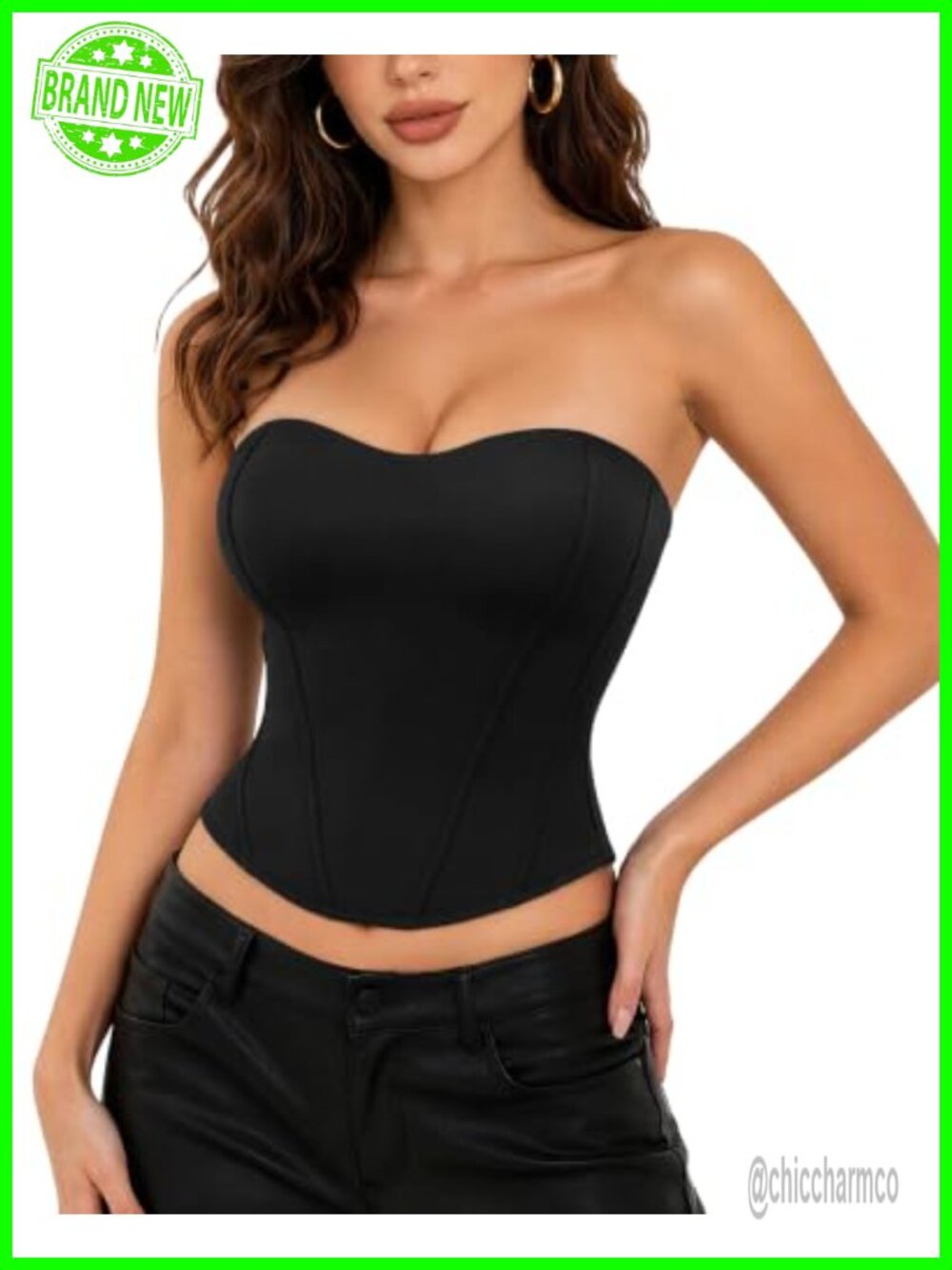 Strapless Corset Top with Built-in Pads Non-Slip Sweetheart Neckline Bustier